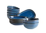 Snackschale MÄSER Snacking-Set Cordelia, aus Steinzeug, blau, H:4,5cm Ø:11cm, Steinzeug, Schüsseln, Snackschale