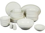 Geschirr-Set MULEX Milano, weiß, 28 Stk., Porzellan, Geschirr-Sets, Geschirr-Set, für den täglichen Gebrauch