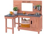Outdoor-SpielküChe Muddy Buddy "MatschküChe Coffee Corner", Puderrosa, SpielküChen, Kinderb:100Cm H:95Cm T:60Cm, Holz, B:100Cm H:95Cm T:60Cm