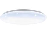 Eglo Deckenleuchte "GIRON-S Led Deckenlampe, IP20, Stahl, Kristallefekt, Flurlampe, Lampe", Weiß, 1, Ø 57Cm H: 8Cm, 1 Stk., Leuchten, Wand-/Deckenleuchte - H7,5 X Ø57 Cm - Weiß - 36W Inkl. Cct, Deckenleuchte