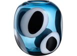 Dekovase LEONARDO Vase OCCHI BLU, blau, B:20cm H:21cm T:14,5cm, Glas, Vasen