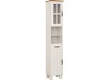 Hochschrank Home Affaire "Rodby", Weiß (Weiß, Honig), B:33Cm H:180Cm T:30Cm, Massivholz, SchräNke, Hochschrank, Fsc-Zertifiziertes Massivholz, Breite 33Cm, HöHe 180Cm
