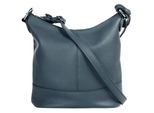 UmhäNgetasche Cluty, Damen, Gr. B/H/T: 26Cm X 24Cm X 14Cm Onesize, Blau, Leder, Leicht GläNzend, Unifarben, Taschen UmhäNgetasche, Echt Leder, Made In Italy