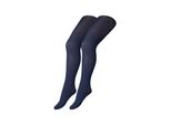 Strumpfhose CAMANO Strumpfhose 2er Pack, Mädchen, Gr. 122/128, blau, 95% Polyester, 5% Elasthan, Strumpfhosen Strumpfhose