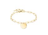Armband Liebeskind Berlin "Schmuck Edelstahl Armkette My Heart Herz", Gold (Gelbgoldfarben), ArmbäNder, Damen, 20Cm, Edelstahl, Armband