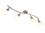 Nowa Led Deckenleuchte "Malte", Nickel Matt, 4, 1 Stk., Leuchten, Deckenstrahler Glas Opal GläSer Wohnzimmer Flur Schlafzimmer, Led Deckenleuchte