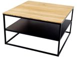 Couchtisch Paroli "Padua 2", Braun (Wildeiche, Schwarz, Wildeiche), B:70Cm H:40Cm T:70Cm, Tische, Eckige Couchtische Couchtisch