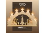 Led Schwibbogen Weigla "Weihnachtsmarkt, Lichterbogen Aus Holz, Natur, Made In Germany", Beige (Natur), B:52Cm H:32Cm T:4,5Cm, Holzwerkstoff, SchwibböGen, Erzgebirge Garantiert, Weihnachtsdeko Innen, Weihnachtsbeleuchtung