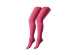 Strumpfhose CAMANO Strumpfhose 2er Pack, Mädchen, Gr. 122/128, pink (shocking pink), 95% Polyester, 5% Elasthan, Strumpfhosen Strumpfhose