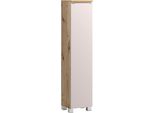 Midischrank Welltime "Cabo, GedäMpfte Scharniere", Kaschmir, B:30Cm H:130Cm T:35Cm, Mdf, SchräNke, Midischrank, Kaschmir, Griffloses Design, Reversibel