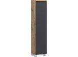 Midischrank Welltime "Cabo, GedäMpfte Scharniere", Matt Grau, B:30Cm H:130Cm T:35Cm, Mdf, SchräNke, Midischrank, Matt Grau, Griffloses Design, Reversibel
