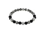 Armband Amor, Edelstahlfarben, Schwarz, Grau, Schwarz, Grau, ArmbäNder, Herren, 19Cm, Edelstahl, Armband, Mit Jaspis