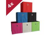 Vcm 4Er Set Faltbox Klappbox Stoff Kiste Faltschachtel MaßE Ca. H. 28 X B. 27 X T. 27 Cm Regalbox - Boxas