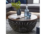 Couchtisch FineBuy Sofatisch 70 Cm Tisch Holz Massiv Metall Wohnzimmertisch