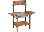 Outdoor-SpielküChe Roba "MatschküChe Midi", Braun (Holzfarben, Grau), SpielküChen, Kinderb:82Cm H:88,5Cm T:35Cm, Holz, Kunststoff, Braun, B:82Cm H:88,5Cm T:35Cm