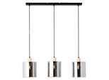Brilliant Pendelleuchte "Weald", Schwarz (Schwarz, Rauch, Holz), 3, Leuchten, HöHe 120 Cm, E27, KüRzbar, Metall/Glas/Holz, Schwarz/Rauch/Holz, Pendelleuchte