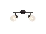 Brilliant Lampe Gabon Spotrohr 2Flg Braun/Weiß-Alabaster 2X D45, E14, 40W, Geeignet FüR Tropfenlampen (Nicht Enthalten) KöPfe Schwenkbar
