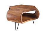 Finebuy Couchtisch Sheesham 55Cm Massivholz Wohnzimmertisch Retro Metallbeine