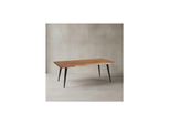 Kadima Design Sheesham Couchtisch, Massivholz, Baumkante, Metallgestell, 110X60X40 Cm, Handgefertigt Mit Schutzlack