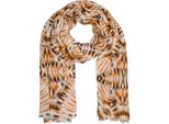 Schal Stylebreaker "Schal Batik Muster Metallic Streifen", Damen, Beige (Beige, Braun), Obermaterial: 50% Viskose Cv. 50% Baumwolle Co., Modisch, ModetüCher Schal