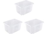 Aufbewahrungsbox Keeeper "Emil, 3Er Set, 15 L, 38 X 28,5 X 20,5 Cm", Transparent, B:38Cm H:20,5Cm T:28,5Cm, Kunststoff, Aufbewahrungsboxen, Aufbewahrungsbox, Ineinander Und Aufeinander Stapelbar