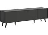 Lowboard Home Affaire "Rhombus,Hochwertige Mdf-Front Mit Karo-Optik", Grau, B:185Cm H:55Cm T:40Cm, Sideboards, Lowboard, Tv-Unterschrank, Lowboard, Tv-Schrank, Wohnzimmer