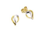 Paar Ohrstecker "585/- Gelbgold Bicolor Glanz", Mehrfarbig, Fascination By Ellen K., Ohrringe, Damen, One-Size, Gold