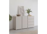 Sideboard Otto Home "Metric,Breite 138 Cm, Grifflose Kommode 2 TüRen/4 SchubkäSten", Kaschmir, B:138Cm H:78,3Cm T:40Cm, Sideboards, Sideboard, Schubladenschrank Mit Viel Stauraum, EinlegeböDen Verstellbar