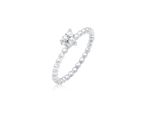 Verlobungsring Elli "Verlobungsring Herz Zirkonia Kristall 925 Silber" Gr. 56, Silber, Fingerringe, Damen, 56Mm, Silber 925 (Sterlingsilber), 2Mm, Verlobungsring