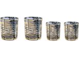 Windlicht Creativ Home "Kerzenhalter Leopard", Gold (Goldfarben), H:10Cm Ø:9Cm, Glas, Kerzenhalter, Windlicht, Teelichthalter Aus Glas