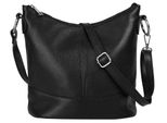 UmhäNgetasche Cluty, Damen, Gr. B/H/T: 26Cm X 24Cm X 14Cm Onesize, Schwarz, Leder, Leicht GläNzend, Unifarben, Taschen UmhäNgetasche, Echt Leder, Made In Italy