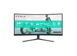 Philips Curved-Gaming-Monitor "34M2C3500L", Energieeffizienz: F (A-G), Grau (Dunkelgrau), Monitore