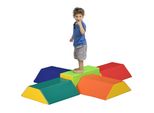 HOMCOM Set mit 5 Schaumstoffblöcken für Kinder von 12–36 Monaten, Konstruktionsspielzeug, Lernspielzeug für Kleinkinder zum Klettern und Krabbeln, 48 x 19 x 48 cm, mehrfarbig