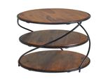 Finebuy Couchtisch Sheesham Massivholz Ø58 Cm Ablagen Industrial Wohnzimmertisch