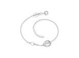 Armband Engelsrufer "HimmelsträNe Mit Lebensblume", Weiß (Silberfarben, Rosa, Kristallweiß, Rosa, Kristallweiß), ArmbäNder, Damen, 20Cm, Silber 925 (Sterlingsilber), Armkette, Mit Rosenquarz, Zirkonia (Synth.)