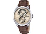 Multifunktionsuhr Festina "Retro", Braun, Armbanduhren, Herren, Armbanduhr, Quarzuhr, Herrenuhr, Lederarmband, Datum