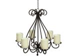 KerzenstäNder Ambiente Haus "Kronleuchter Mit 6 Tellern In Antikbraun", Braun, H:56Cm Ø:53Cm, Schmiedeeisen, Kerzenhalter, Stumpenkerzenhalter Aus Metall, Ø Ca. 53 Cm