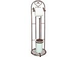 Toilettenpapierhalter Ambiente Haus "Antik", Braun, B:21Cm H:81Cm, Eisen, Keramik, Toilettenpapierhalter, Antikbraun