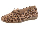 Mokassin Ara "Alabama", Damen, Gr. 7,5 (41,5), Braun (Leo), Veloursleder, Schuhe Mokassin, Loafer, Mokassin, Flats In Bequemweite G (= Weit)