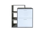 Hti-Living Schuhschrank Lisa Beton-Weiß