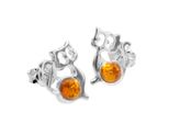 Paar Ohrstecker OSTSEE-SCHMUCK "Ostsee-Schmuck Ohrstecker Katze Ohrstecker Katze", Weiß, Ohrringe, Damen, 12X8Mm, Silber 925 (Sterlingsilber)