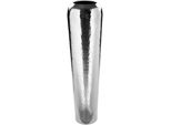 Dekovase Fink "Tutzi, Mit GehäMmerter Struktur", Silber (Silberfarben), H:90Cm Ø:24Cm, Eisen, Vasen, Vase Aus Metall, Vernickelt, Bodenvase