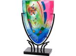 Tischvase Gilde "Vase Oval Cool", Bunt (Mehrfarbig), B:22Cm H:34,5Cm T:9,5Cm, Glas, Vasen