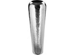 Dekovase Fink "Tutzi, Mit GehäMmerter Struktur", Silber (Silberfarben), H:70Cm Ø:22Cm, Eisen, Vasen, Vase Aus Metall, Vernickelt, Bodenvase