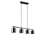 Reality Leuchten Pendelleuchte "Jason, HäNgelampe Esszimmerlampe, 4-Flammig, Exkl. 4Xe14 Max 10W", Rauchgrau Schwarz, 4, Ø 12Cm H: 150Cm, 1 Stk., Leuchten, HöHenverstellbar Max 150Cm, Mit Semi-Transparenten Kunststoff-Schirmen, Pendelleuchte