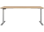 Schreibtisch Germania "Jet", Lindberg, Eiche, Nachbildung, Silber, Silber, Lindberg, Eiche, Nachbildung, B:180Cm H:72Cm T:80Cm, Tische, Schreibtisch