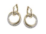 Paar Creolen Firetti "Schmuck Geschenk Silber 925 Ohrschmuck Ohrringe Bicolor", Gelbgoldfarben, Silberfarben, Kristallweiß, Kristallweiß, Ohrringe, Damen, 14,1Mm, Silber 925 (Sterlingsilber), Mit Zirkonia (Synth.)