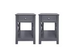HTI-Living Nachttisch Hayet Grau 2Er-Set