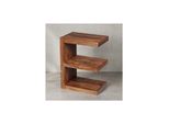 Kadima Design Beistelltisch "E" Cube Nako: Akazienholz, E-Konstruktion, 45X30 Cm, 60 Cm HöHe, Handgefertigt.
