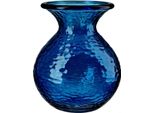 Tischvase Gilde "Vase Bauchig "Pietro", Blau (Dunkelblau), B:29Cm H:33Cm T:29Cm Ø:29Cm, Glas, Vasen